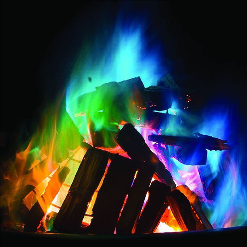 Краски для костра или камина создающие разноцветное пламя